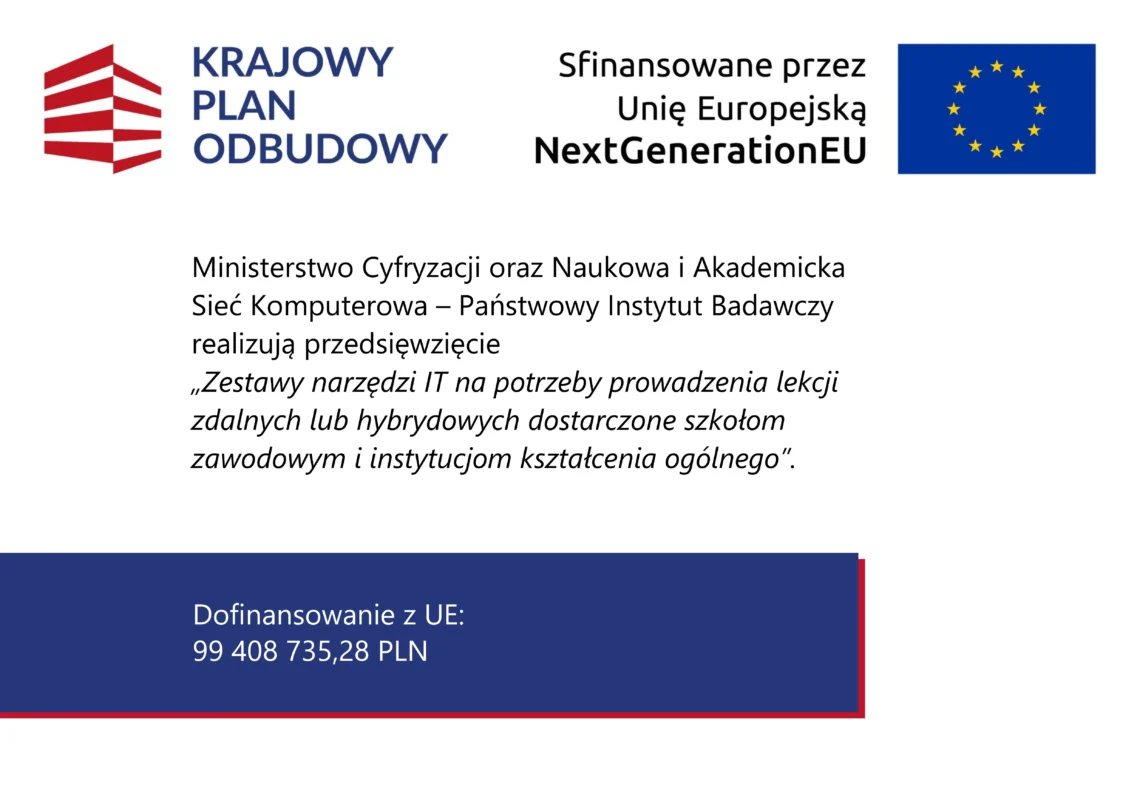 Udział naszej szkoły w programie Cyfrowa Edukacja z KPO