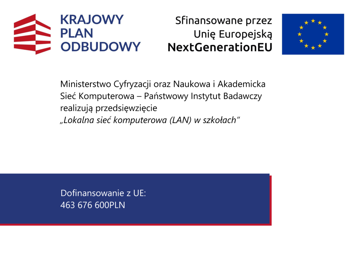 Rozwijamy cyfrowo naszą szkołę! Realizacja projektu MODLAN w ramach KPO
